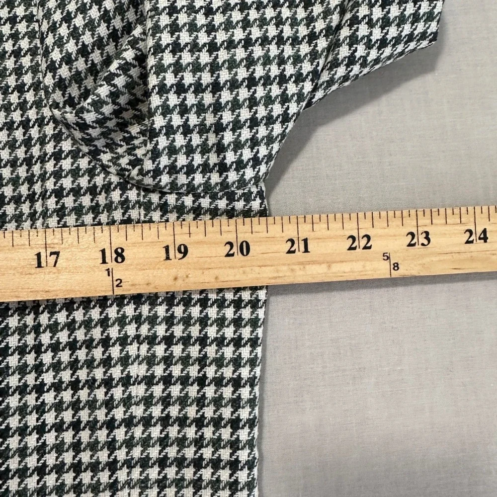 Stafford Mens 40 Regular Sport Coat Green Houndstooth Wool Blend Classic Fit NEW